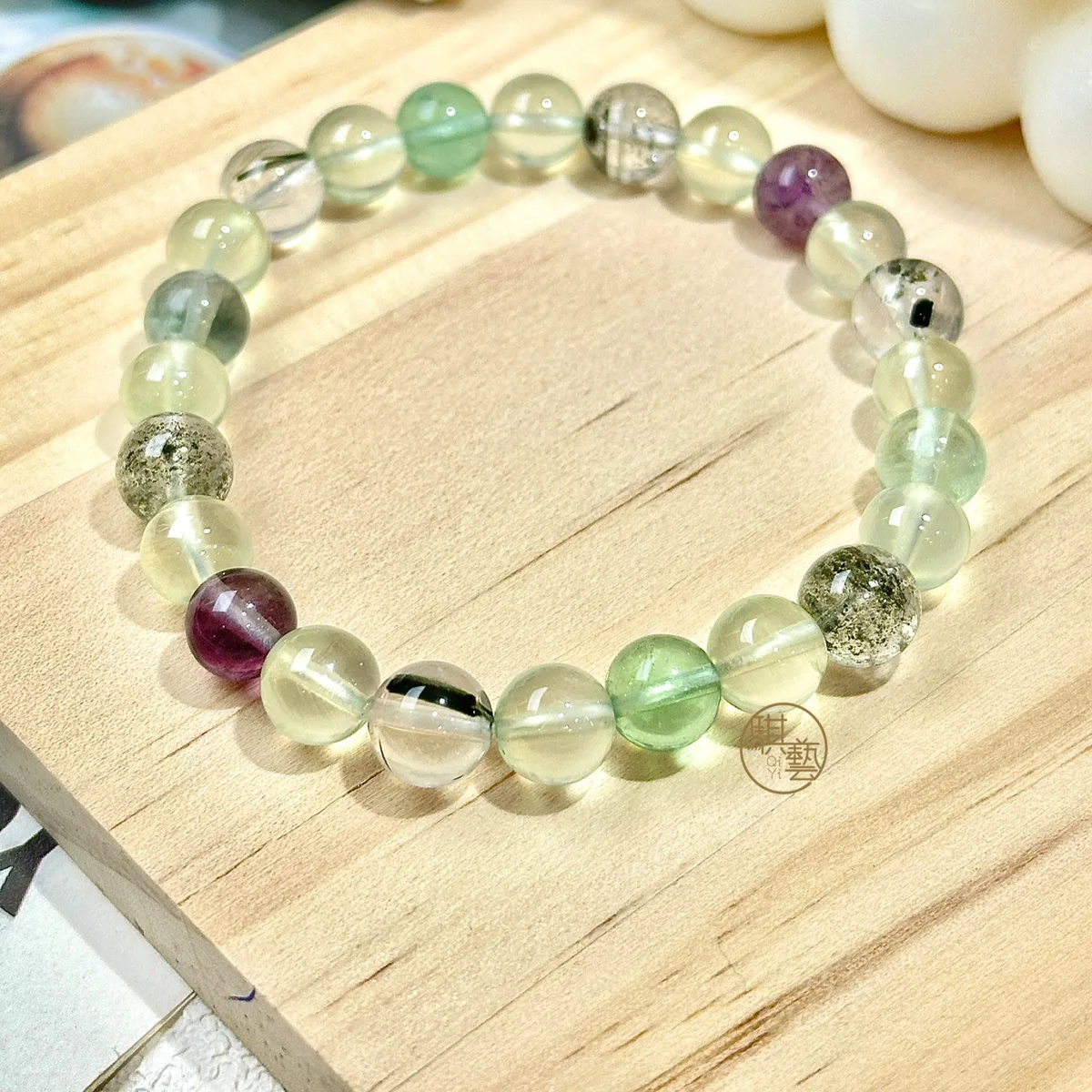 綠野青苔・細珠疊戴水晶手串 天然水晶手串